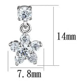 3W1284 - Rhodium Brass Earrings with AAA Grade CZ in Clear - Alamode - Flyclothing LLC