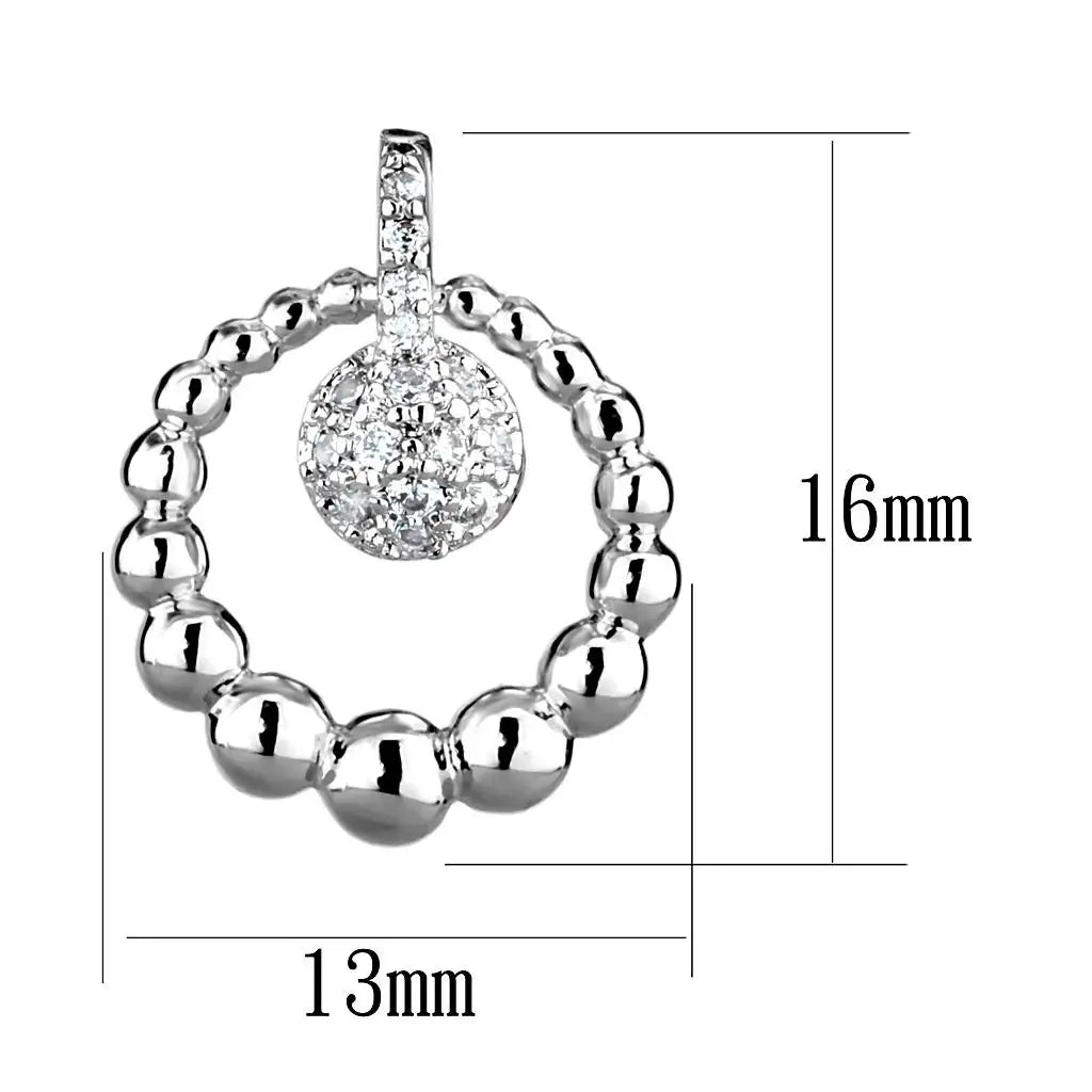 3W1296 - Rhodium Brass Earrings with AAA Grade CZ in Clear - Alamode - Flyclothing LLC
