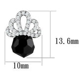 3W1303 - Rhodium Brass Earrings with AAA Grade CZ in Clear - Alamode - Flyclothing LLC