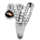 3W1307 - Rhodium Brass Ring with AAA Grade CZ in Clear - Alamode - Flyclothing LLC
