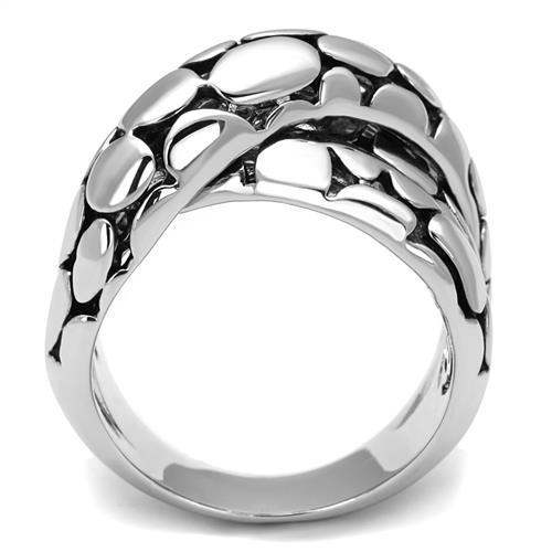 3W1308 - Rhodium Brass Ring with Epoxy in Jet - Alamode - Flyclothing LLC