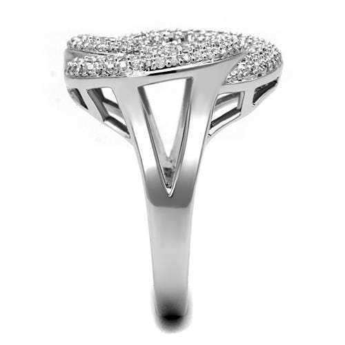3W1319 - Rhodium Brass Ring with AAA Grade CZ in Clear - Alamode - Flyclothing LLC