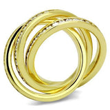 3W1330 - Gold Brass Ring with AAA Grade CZ  in Clear - Alamode