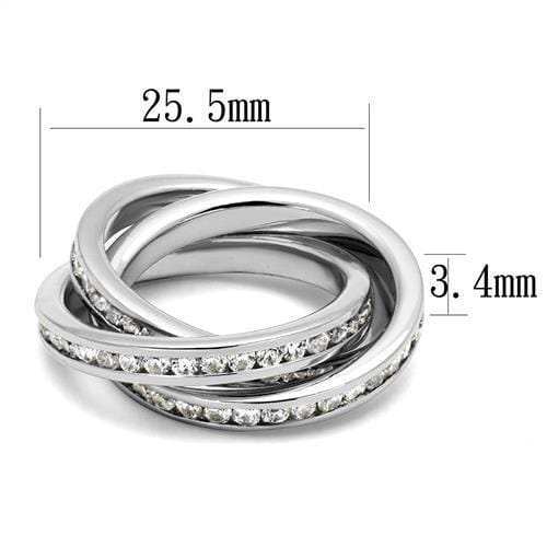 3W1331 - Rhodium Brass Ring with AAA Grade CZ in Clear - Alamode - Flyclothing LLC