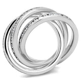 3W1331 - Rhodium Brass Ring with AAA Grade CZ  in Clear