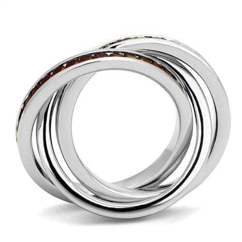 3W1333 - Rhodium Brass Ring with Synthetic Synthetic Glass in Siam - Alamode - Flyclothing LLC