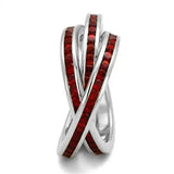 3W1333 - Rhodium Brass Ring with Synthetic Synthetic Glass in Siam - Alamode - Flyclothing LLC