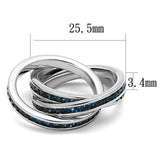 3W1334 - Rhodium Brass Ring with Synthetic Synthetic Glass in Montana