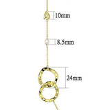 3W1335 - Gold Brass Necklace with AAA Grade CZ in Citrine Yellow - Alamode - Flyclothing LLC