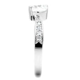 3W1337 - Rhodium Brass Ring with AAA Grade CZ in Clear - Alamode - Flyclothing LLC