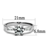 3W1339 - Rhodium Brass Ring with AAA Grade CZ in Clear - Alamode - Flyclothing LLC