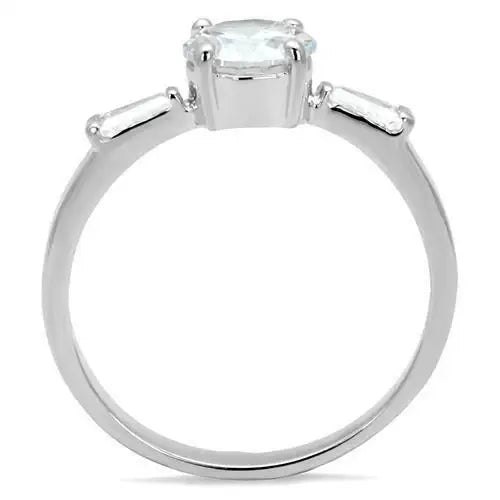 3W1339 - Rhodium Brass Ring with AAA Grade CZ in Clear - Alamode - Flyclothing LLC