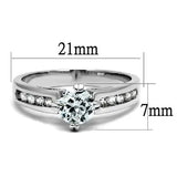 3W1340 - Rhodium Brass Ring with AAA Grade CZ in Clear - Alamode - Flyclothing LLC