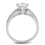 3W1340 - Rhodium Brass Ring with AAA Grade CZ in Clear - Alamode - Flyclothing LLC