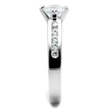 3W1340 - Rhodium Brass Ring with AAA Grade CZ in Clear - Alamode - Flyclothing LLC