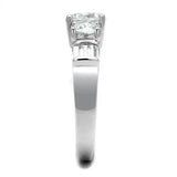 3W1343 - Rhodium Brass Ring with AAA Grade CZ in Clear - Alamode - Flyclothing LLC