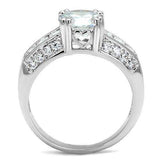 3W1344 - Rhodium Brass Ring with AAA Grade CZ in Clear - Alamode - Flyclothing LLC