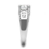 3W1344 - Rhodium Brass Ring with AAA Grade CZ in Clear - Alamode - Flyclothing LLC