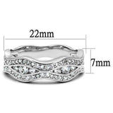 3W1345 - Rhodium Brass Ring with AAA Grade CZ in Clear - Alamode - Flyclothing LLC