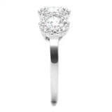 3W1347 - Rhodium Brass Ring with AAA Grade CZ in Clear - Alamode - Flyclothing LLC