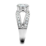 3W1348 - Rhodium Brass Ring with AAA Grade CZ in Clear - Alamode - Flyclothing LLC