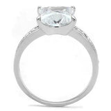 3w1349 - Rhodium Brass Ring with AAA Grade CZ  in Clear - Alamode