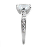 3w1349 - Rhodium Brass Ring with AAA Grade CZ in Clear - Alamode - Flyclothing LLC