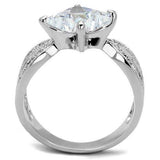3W1350 - Rhodium Brass Ring with AAA Grade CZ in Clear - Alamode - Flyclothing LLC