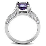 3W1359 - Rhodium Brass Ring with AAA Grade CZ in Amethyst - Alamode - Flyclothing LLC