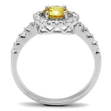 3W1362 - Rhodium Brass Ring with AAA Grade CZ  in Topaz