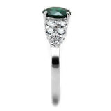 3W1364 - Rhodium Brass Ring with Synthetic Spinel in Emerald - Alamode
