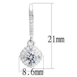 3W1372 - Rhodium 925 Sterling Silver Earrings with AAA Grade CZ in Clear - Alamode - Flyclothing LLC