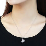 3W1377 - Rhodium 925 Sterling Silver Chain Pendant with AAA Grade CZ in Clear - Alamode - Flyclothing LLC