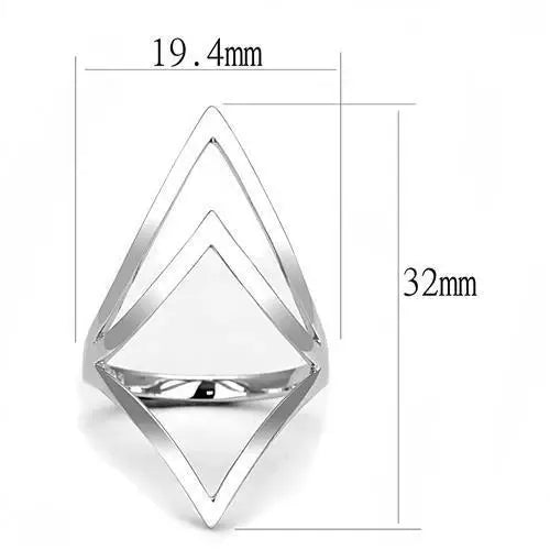 3W1382 - Rhodium 925 Sterling Silver Ring with No Stone - Alamode - Flyclothing LLC