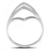 3W1382 - Rhodium 925 Sterling Silver Ring with No Stone - Alamode