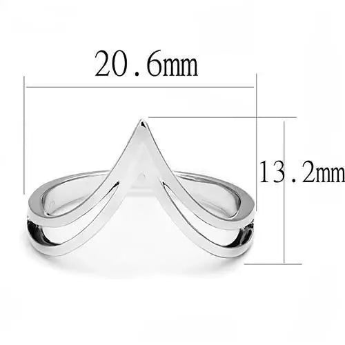 3W1383 - Rhodium 925 Sterling Silver Ring with No Stone - Alamode - Flyclothing LLC