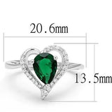 3W1384 - Rhodium 925 Sterling Silver Ring with Synthetic Synthetic Glass in Blue Zircon - Alamode - Flyclothing LLC