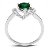 3W1384 - Rhodium 925 Sterling Silver Ring with Synthetic Synthetic Glass in Blue Zircon - Alamode - Flyclothing LLC