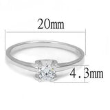 3W1385 - Rhodium 925 Sterling Silver Ring with AAA Grade CZ in Clear - Alamode - Flyclothing LLC