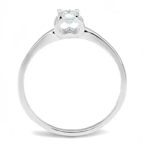 3W1385 - Rhodium 925 Sterling Silver Ring with AAA Grade CZ in Clear - Alamode - Flyclothing LLC