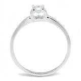 3W1385 - Rhodium 925 Sterling Silver Ring with AAA Grade CZ in Clear - Alamode - Flyclothing LLC