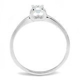 3W1385 - Rhodium 925 Sterling Silver Ring with AAA Grade CZ  in Clear - Alamode