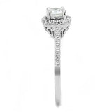 3W1386 - Rhodium 925 Sterling Silver Ring with AAA Grade CZ in Clear - Alamode - Flyclothing LLC