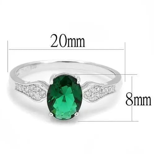 3W1387 - Rhodium 925 Sterling Silver Ring with Synthetic Synthetic Glass in Blue Zircon - Alamode - Flyclothing LLC