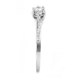 3W1392 - Rhodium 925 Sterling Silver Ring with AAA Grade CZ in Clear - Alamode - Flyclothing LLC