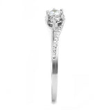 3W1392 - Rhodium 925 Sterling Silver Ring with AAA Grade CZ  in Clear - Alamode