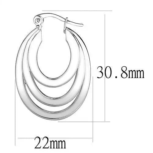 3W1394 - Rhodium Brass Earrings with No Stone - Alamode - Flyclothing LLC