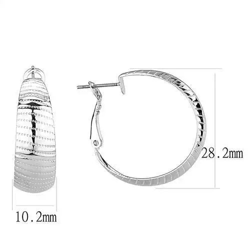 3W1399 - Rhodium Brass Earrings with No Stone - Alamode - Flyclothing LLC