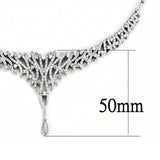 3W1413 - Rhodium Brass Jewelry Sets with AAA Grade CZ in Clear - Alamode - Flyclothing LLC