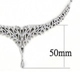3W1413 - Rhodium Brass Jewelry Sets with AAA Grade CZ  in Clear